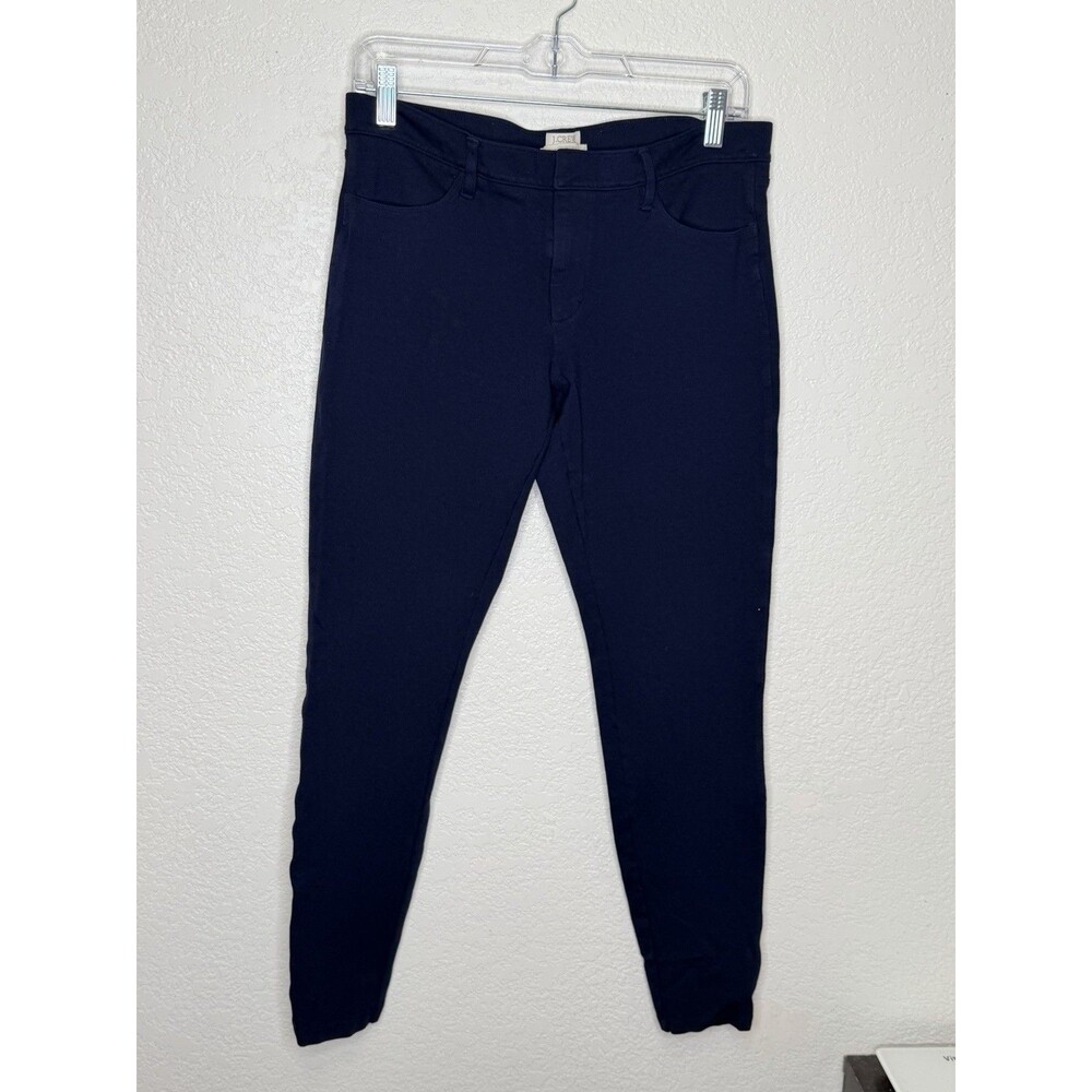 J Crew The Gigi Pants Sz 10 Navy Blue Ponte Knit Skinny Ankle Trousers Office